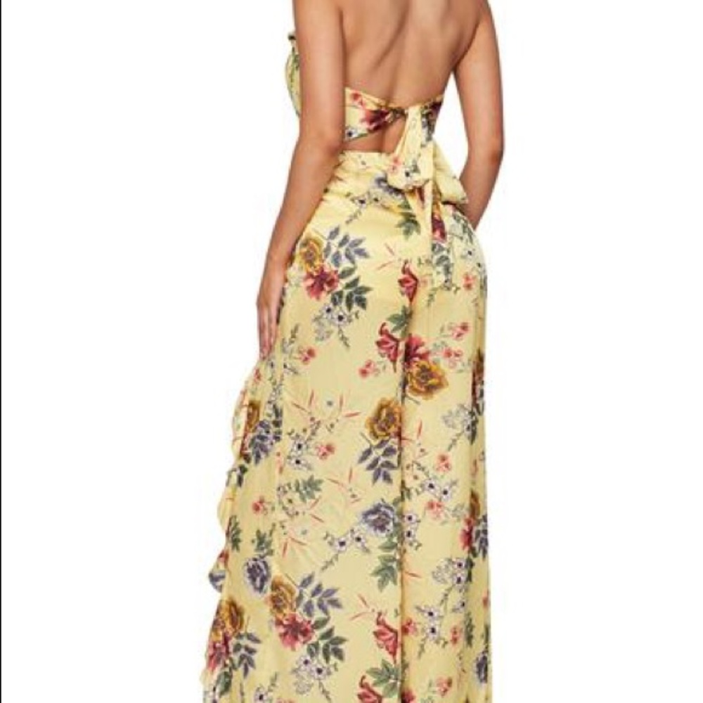 Sexy Yellow Curvy Ruffle Jumpsuit